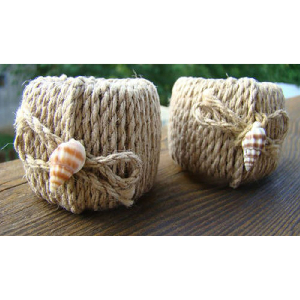 Last Set! 4 NEW Seashell Jute Yarn Napkin Rings